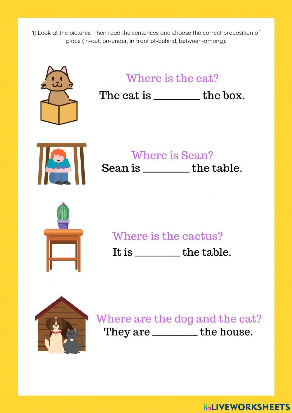 Prepositions of place 1