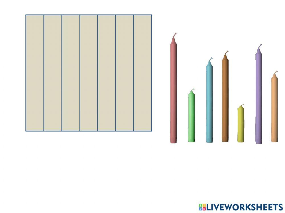 Βάζω τις λαμπάδες στη σειρά κατά ύψος