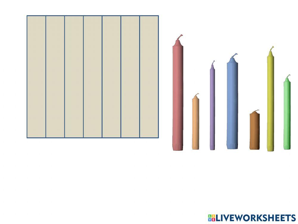 Βάζω τις λαμπάδες στη σειρά κατά ύψος