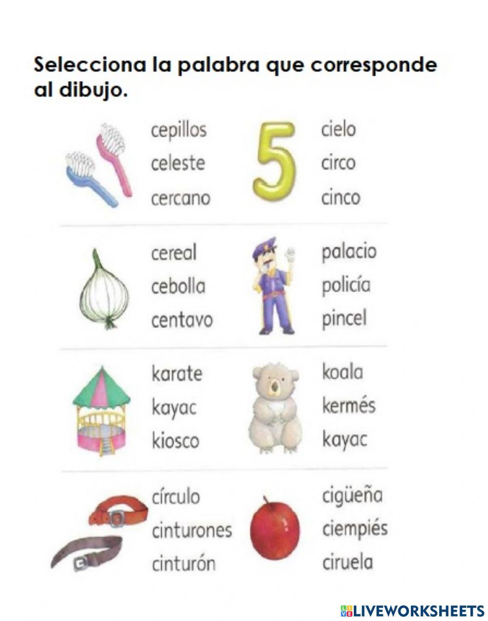 Palabra con ce - ci Palabra con ce - ci