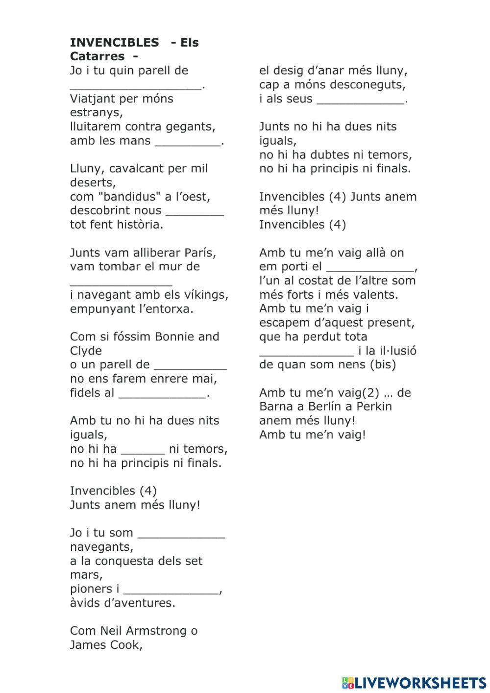 Cançó Catarres- Invencibles