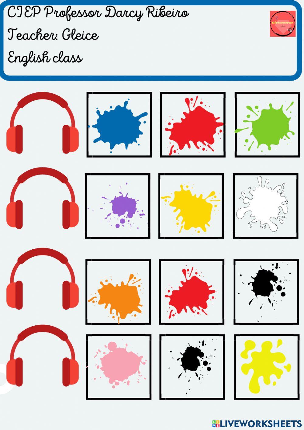 Colors online exercise for grade 1 and 2 Live Worksheets