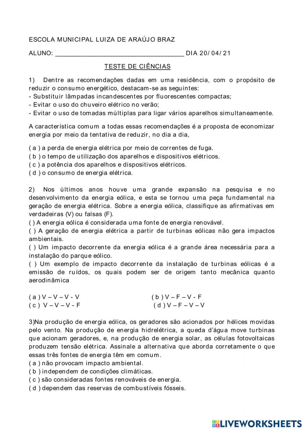 Transformação de energia