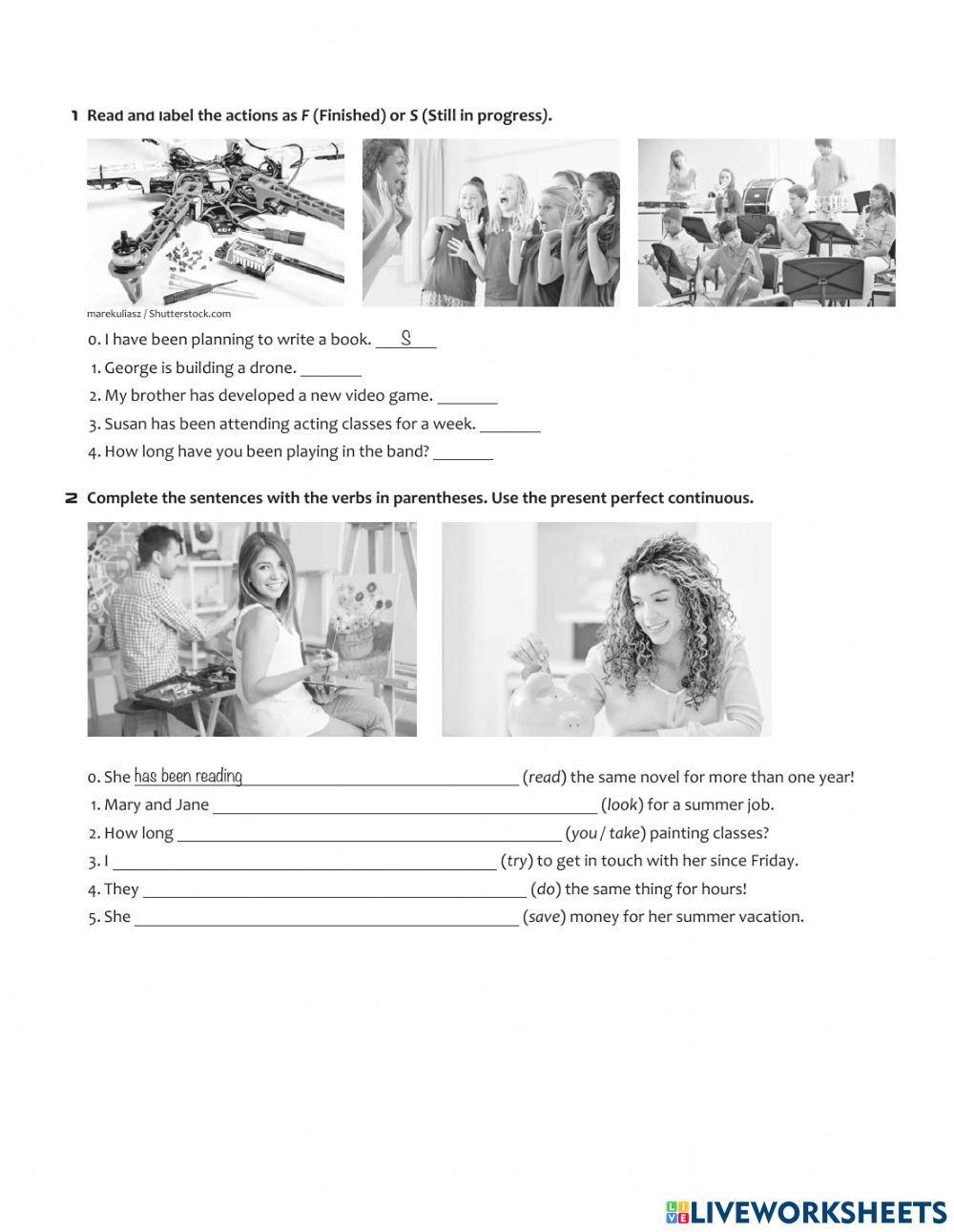 Present perfect worksheet