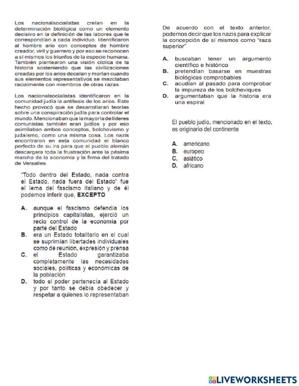 Evaluacion segunda guerra mundial