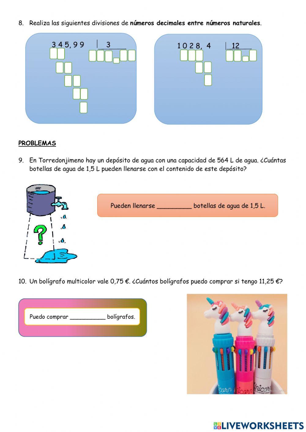 Prueba Números decimales