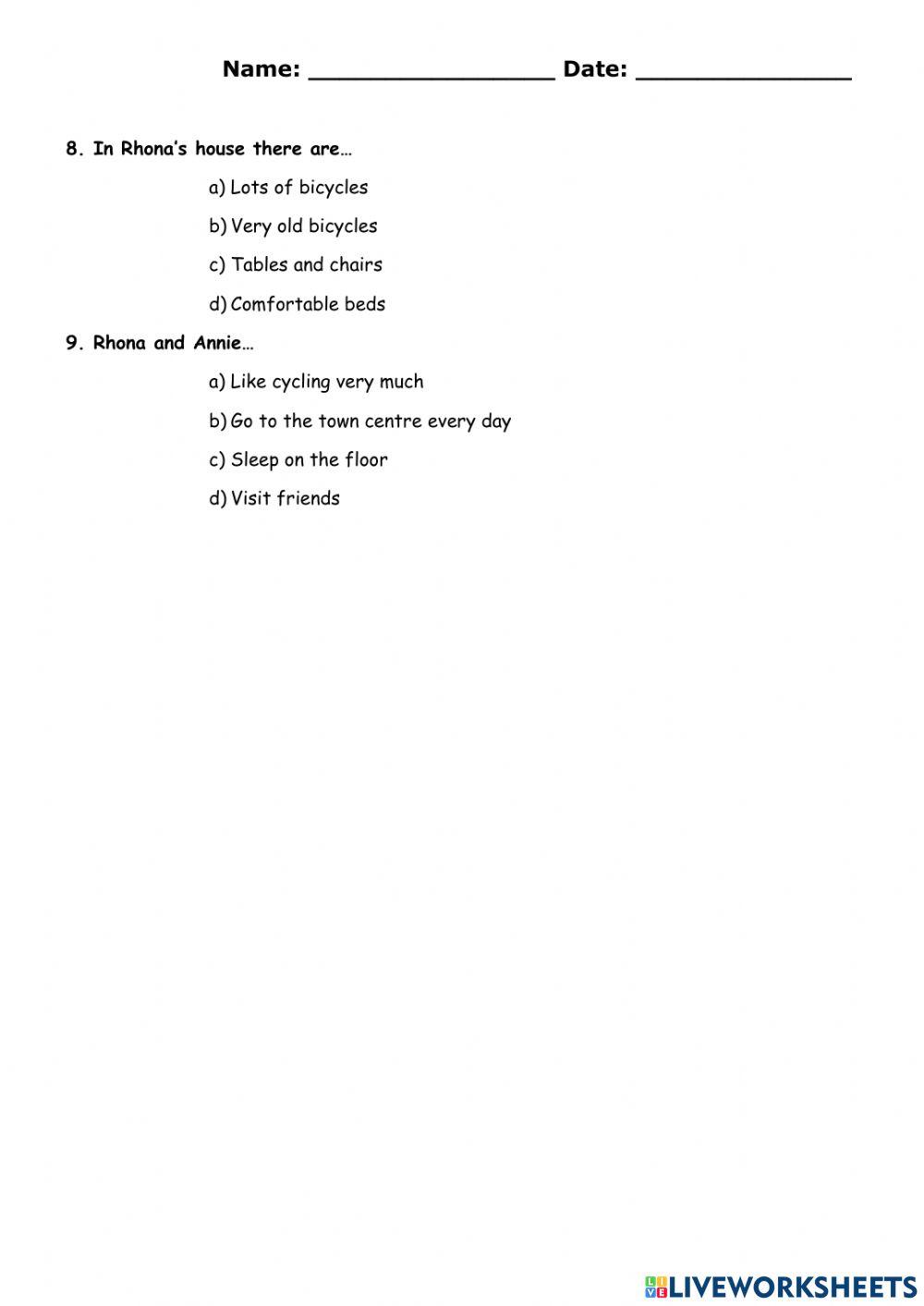 Reading comprehension