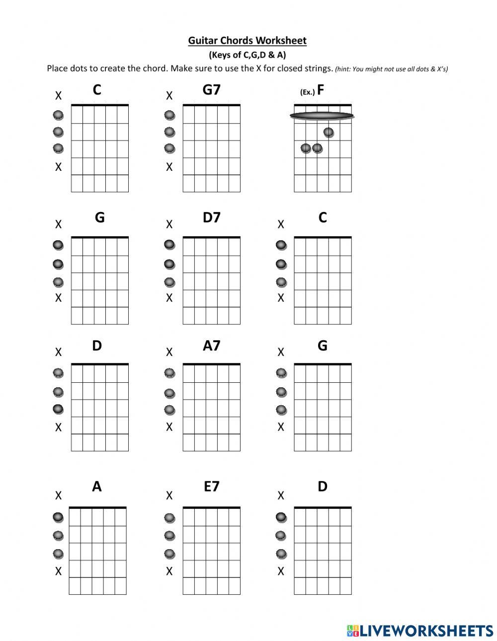 Guitar Chord Worksheet