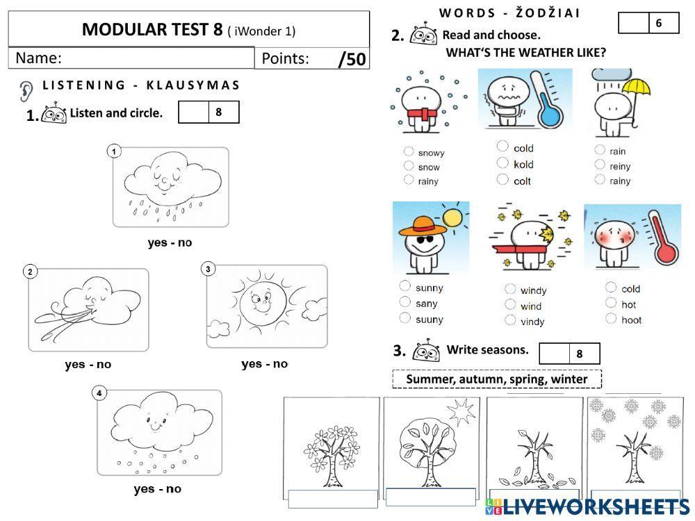 Module test 8 (iWonder 1)