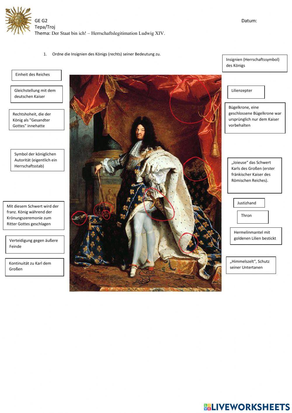 Der Staat bin ich - Herrschaftssymbole Ludwig XIV.