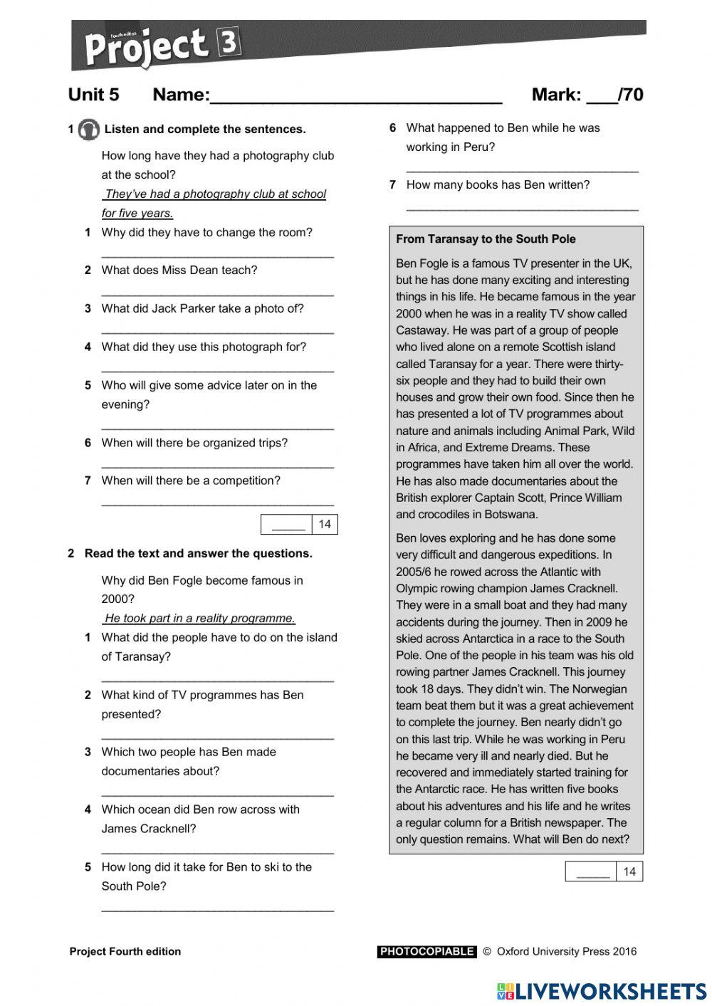 Project 3 - Unit 5 - Test