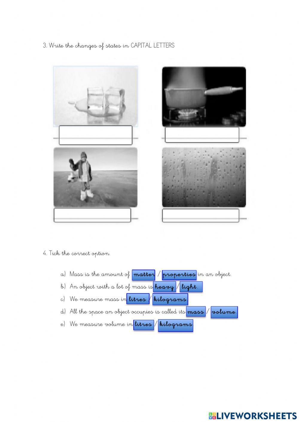 Changes and states of matter