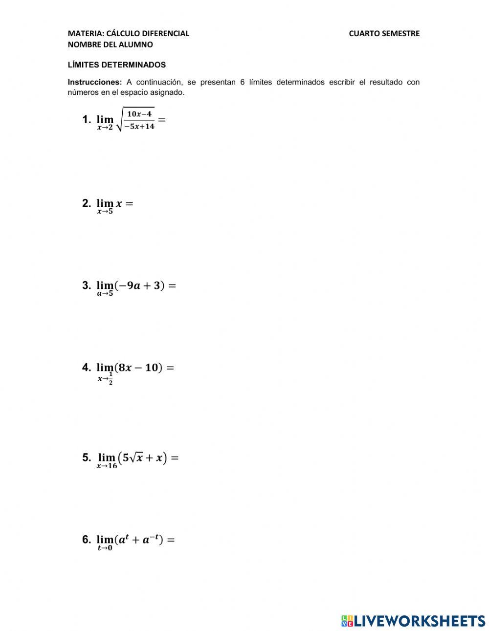 Límites determinados