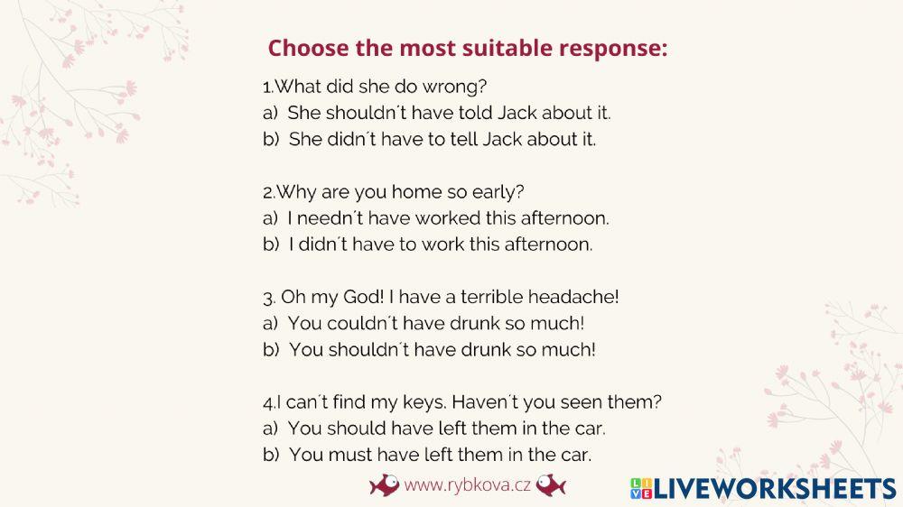 Modal verbs and past participle (p.10)