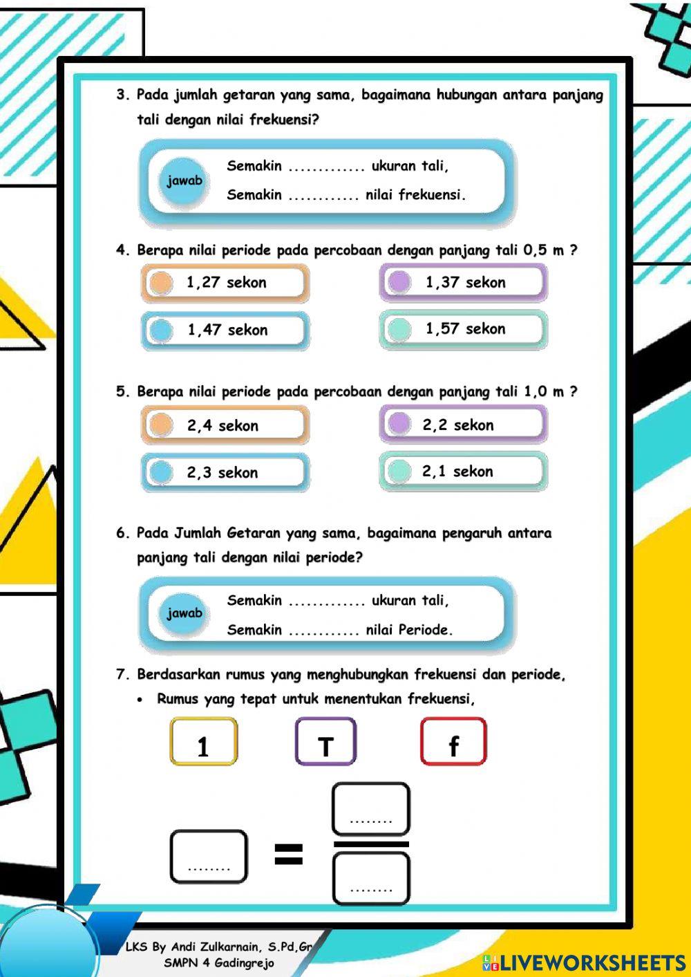 LKS GETARAN (Percobaan Bandul Sederhana)