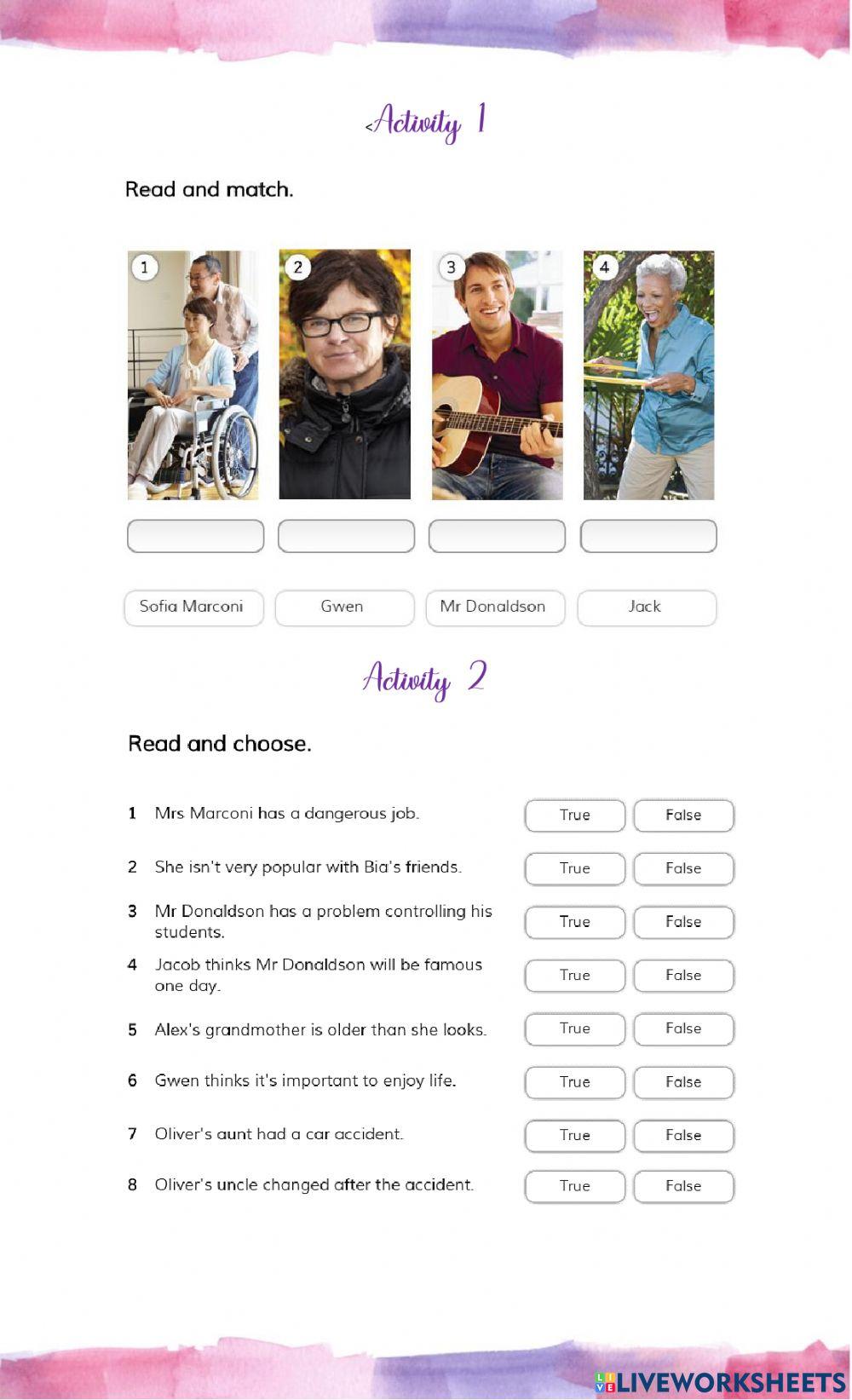 Reading Text: Amazing People