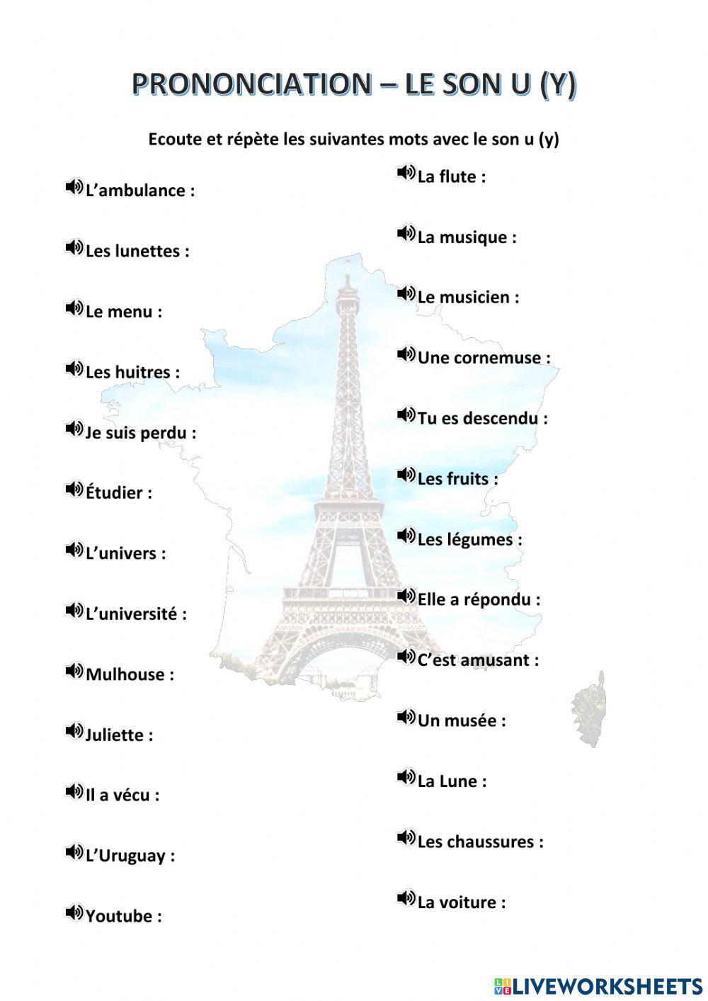 Prononciation - Le son u (y)