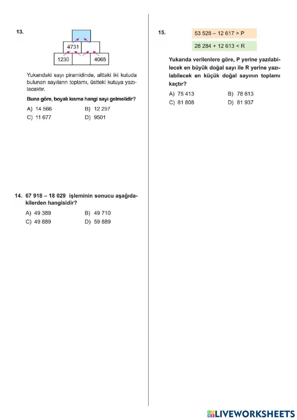 5. SINIF Doğal sayilarla i̇şlemler-doğal sayilarla toplama ve çikarma i̇şlemleri̇-test-04