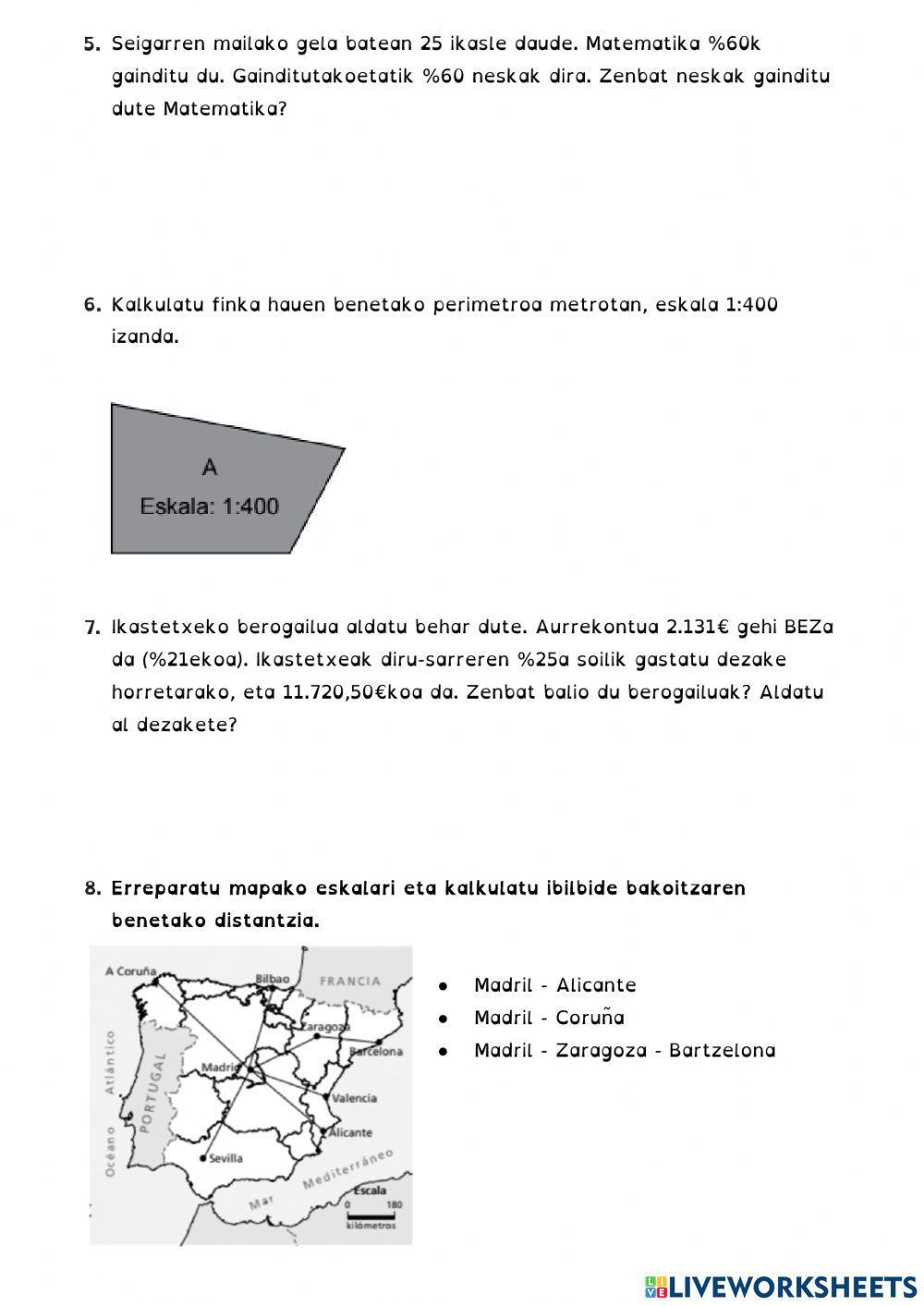 Proportzionaltasuna - kontrola -