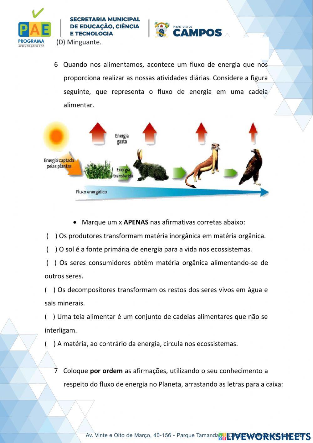 Avaliação diagnóstica 9 ano