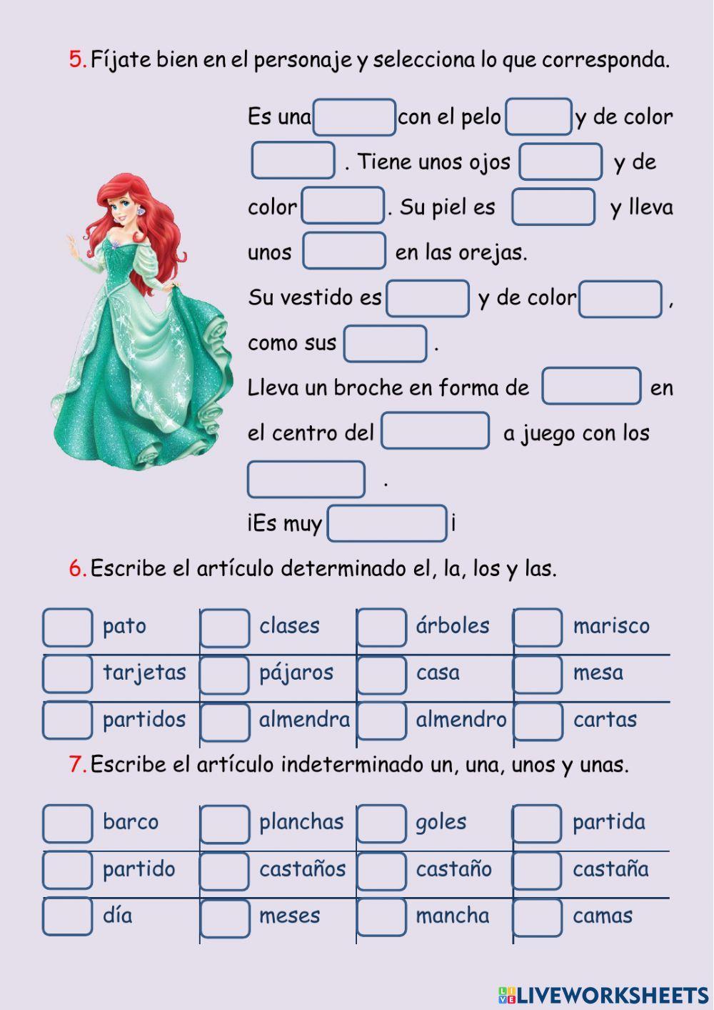 Ejercicios repaso de lengua - Abril