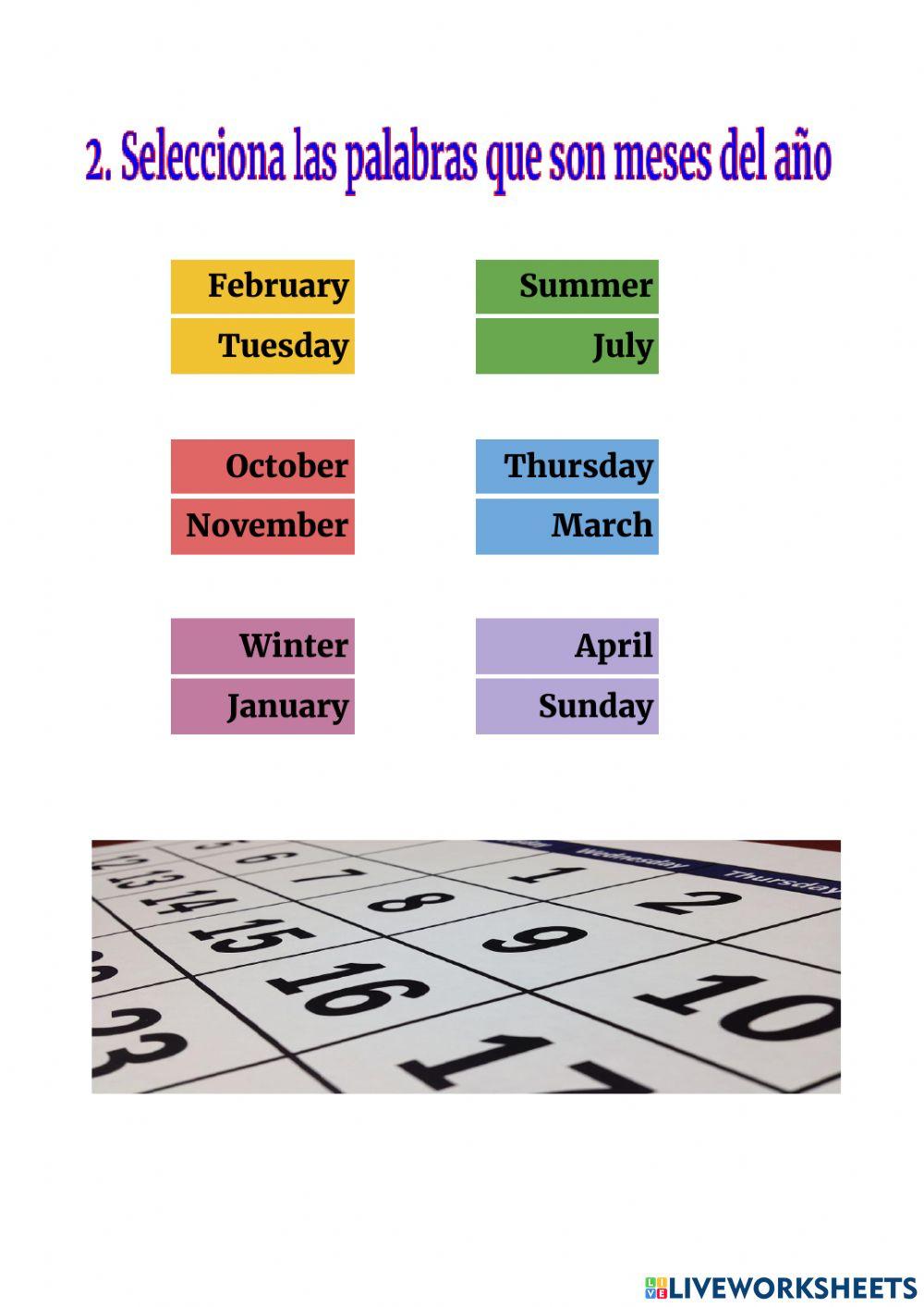 Days, months and seasons