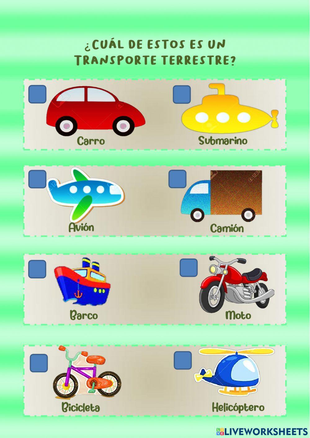 ¿Cuál de estos es un Transporte terrestre?