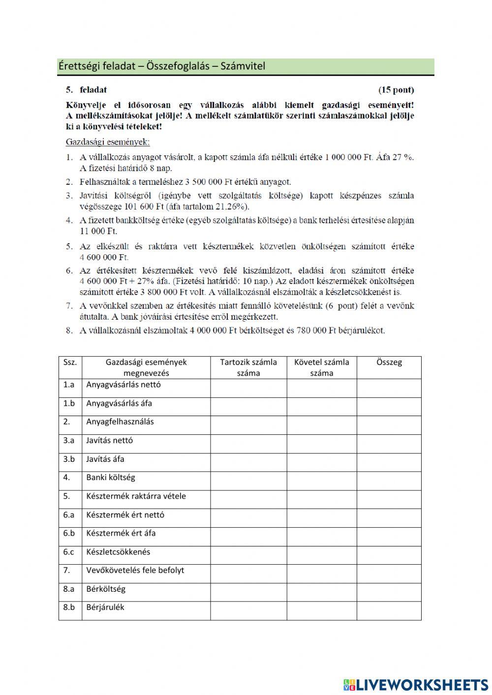 Érettségi feladat-összefoglalás-V