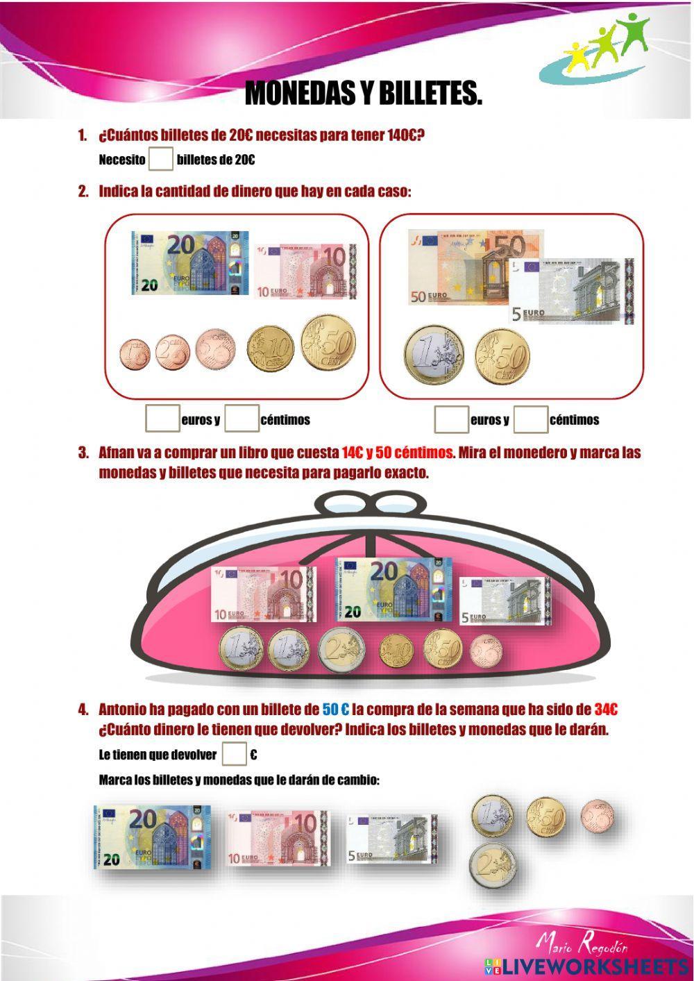 Monedas y billetes Monedas y billetes