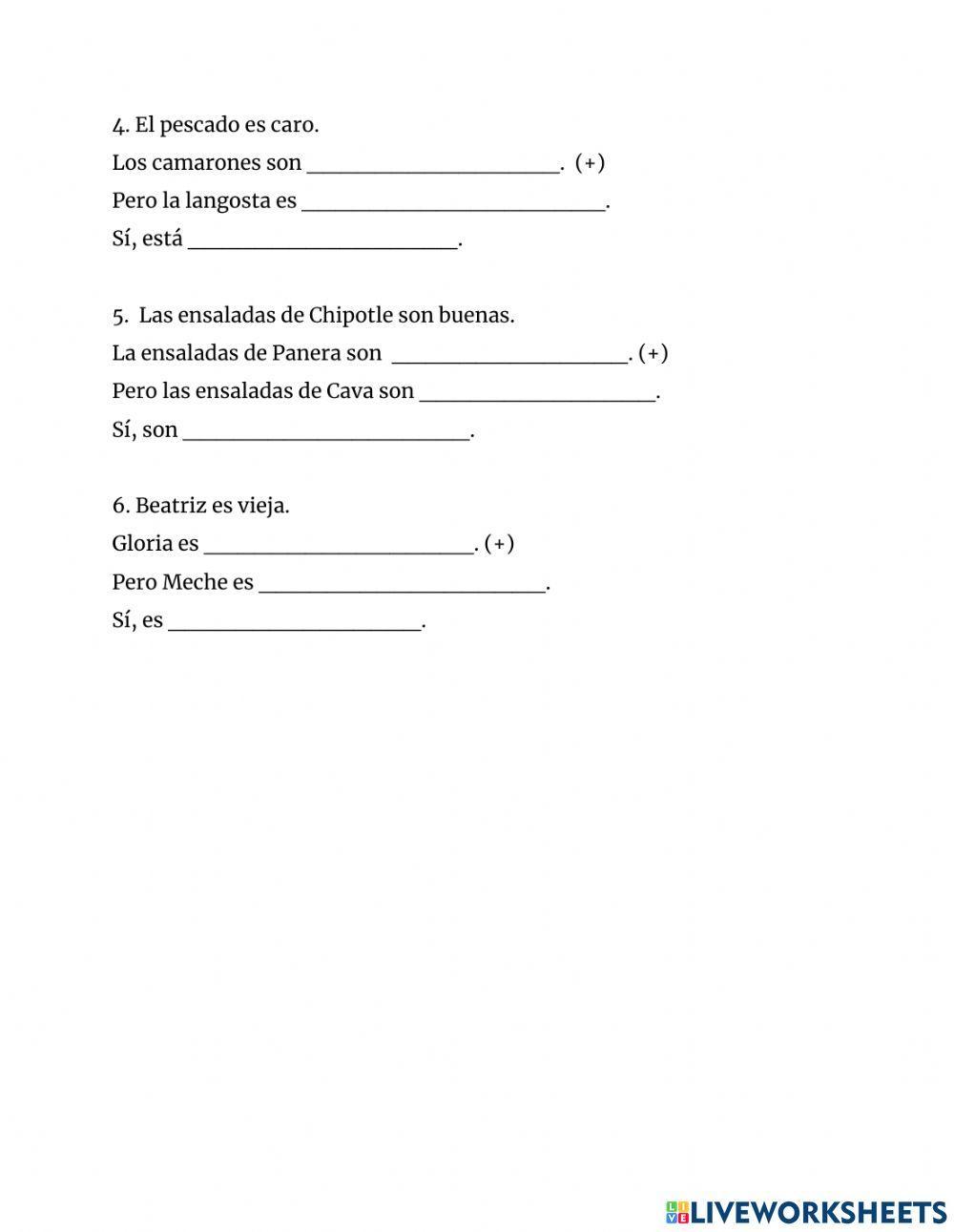 El comparativo y el superlativo