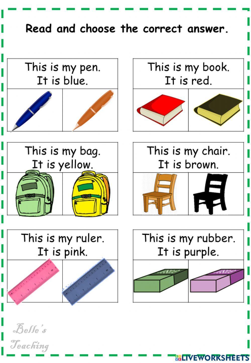 Things in the classroom Things in the classroom