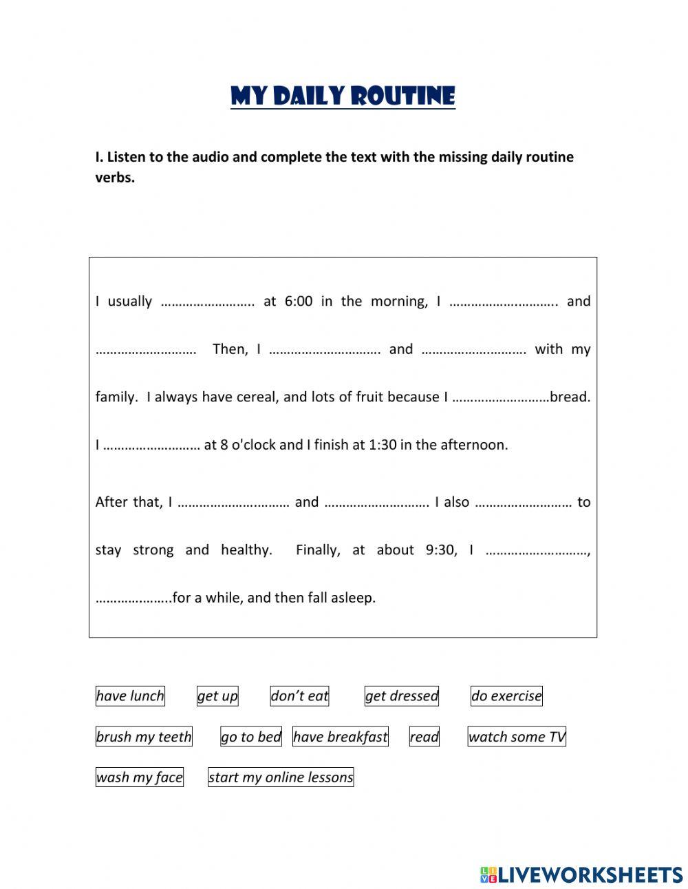my-daily-routine-online-activity-for-6-live-worksheets