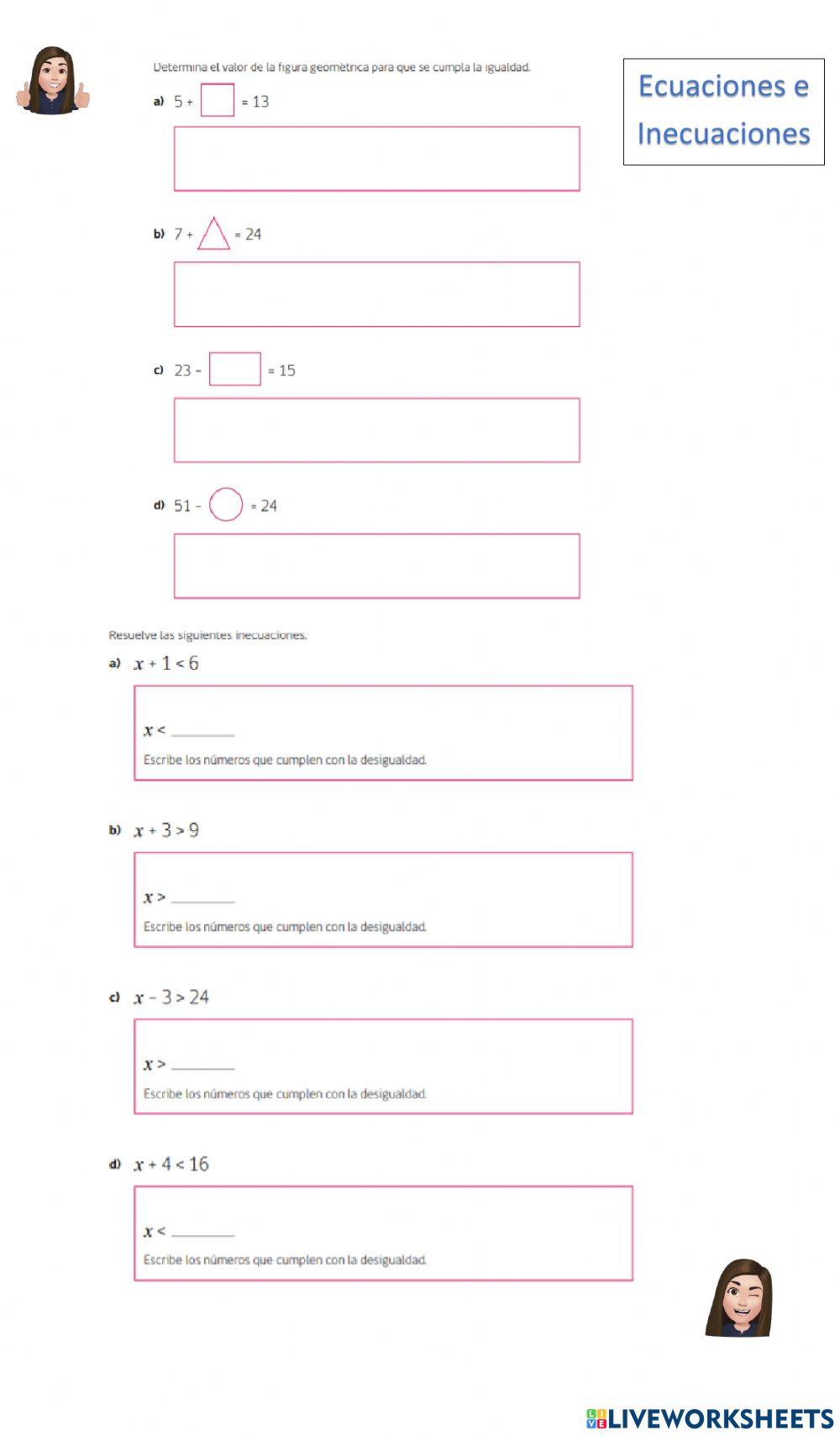 Guía de ecuaciones e inecuaciones