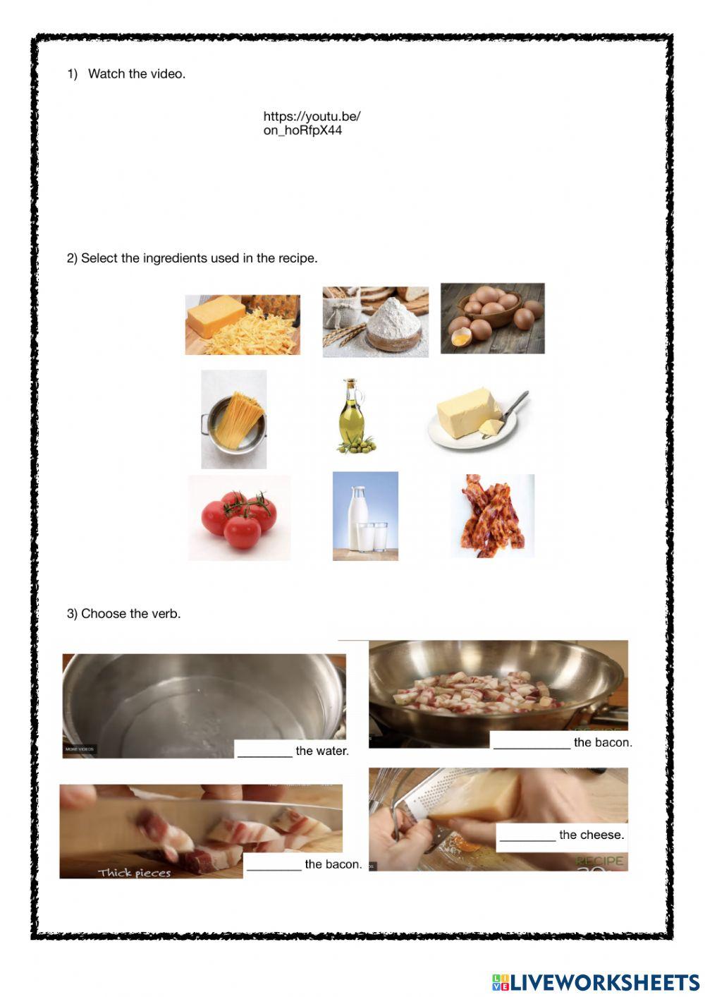 Recipe -Ingredients Cooking verbs 2
