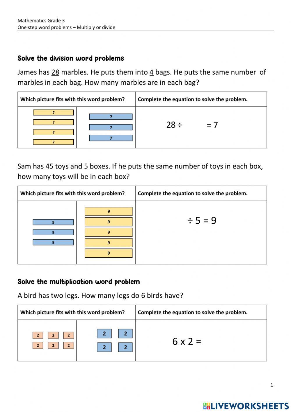 Solve word problems