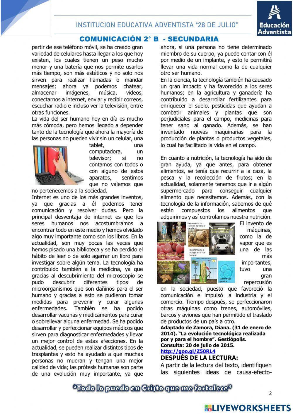 Causas y consecuencias en nuestras lecturas