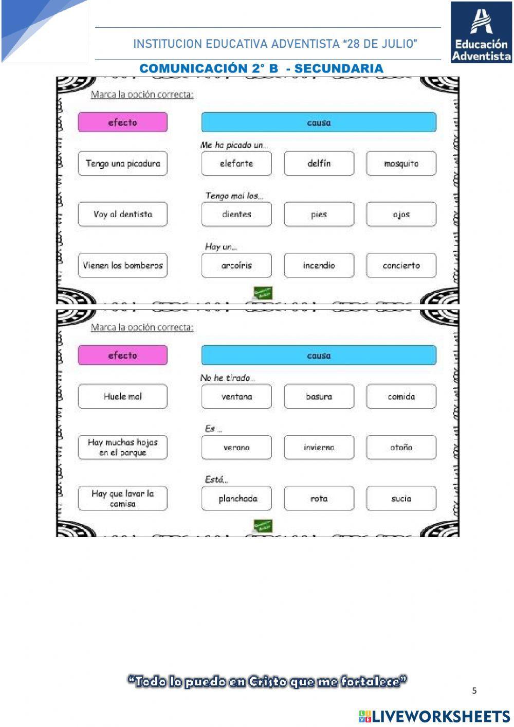Causas y consecuencias en nuestras lecturas