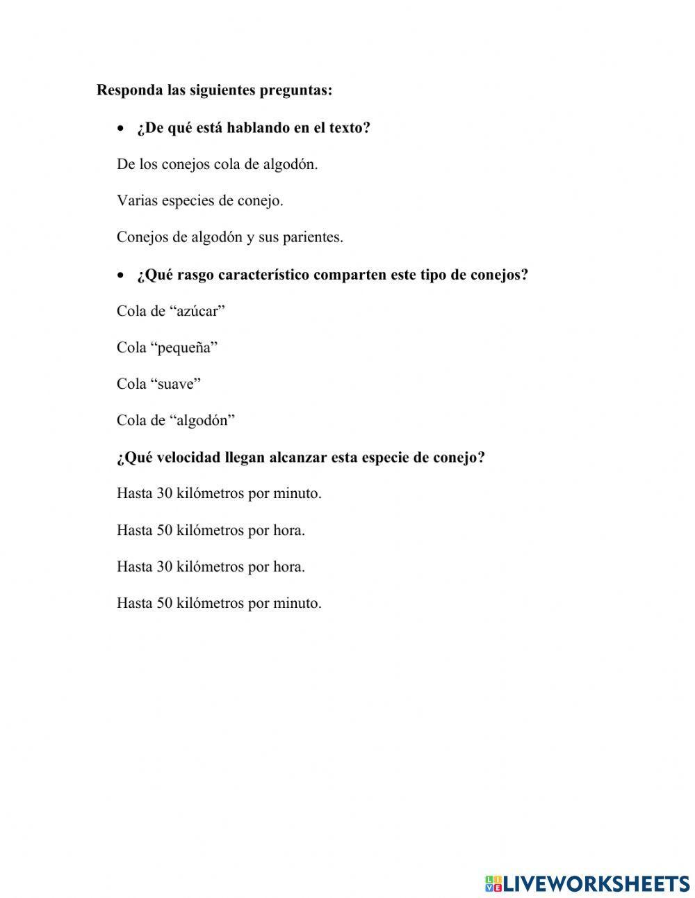 Textos de divulgación científica Conejos