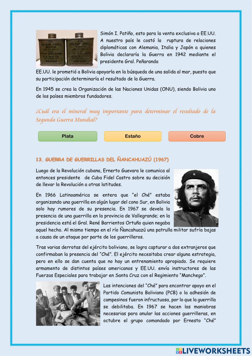 7 de las 13 guerras de Bolivia