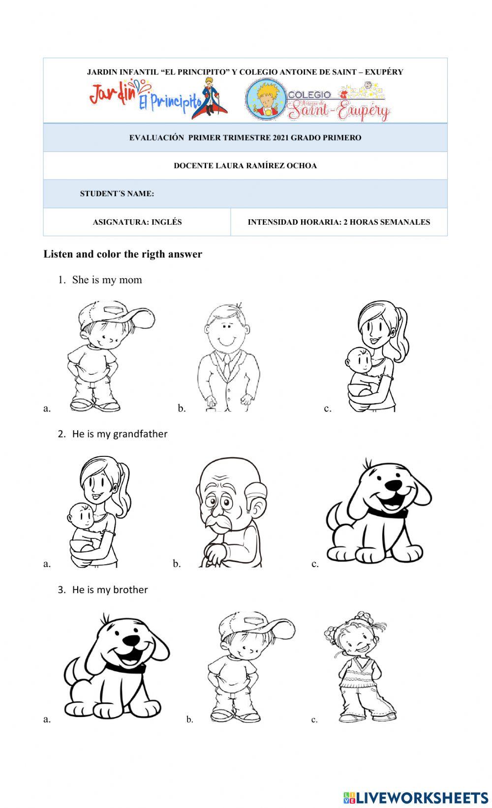 Family, numbers, colors