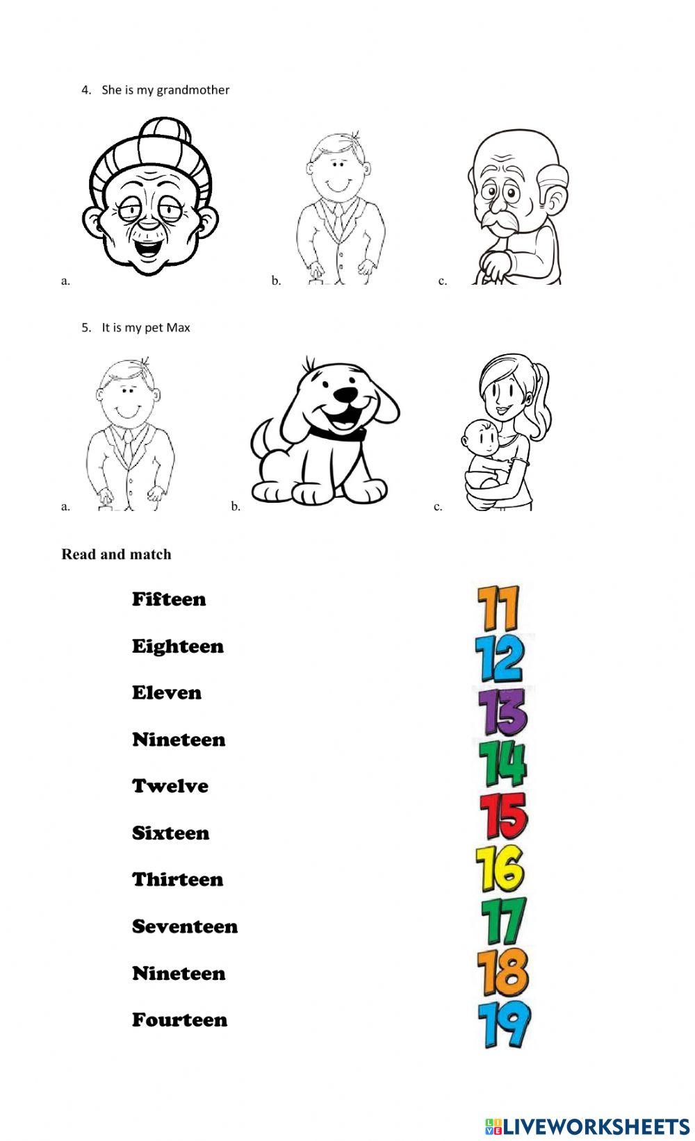 Family, numbers, colors