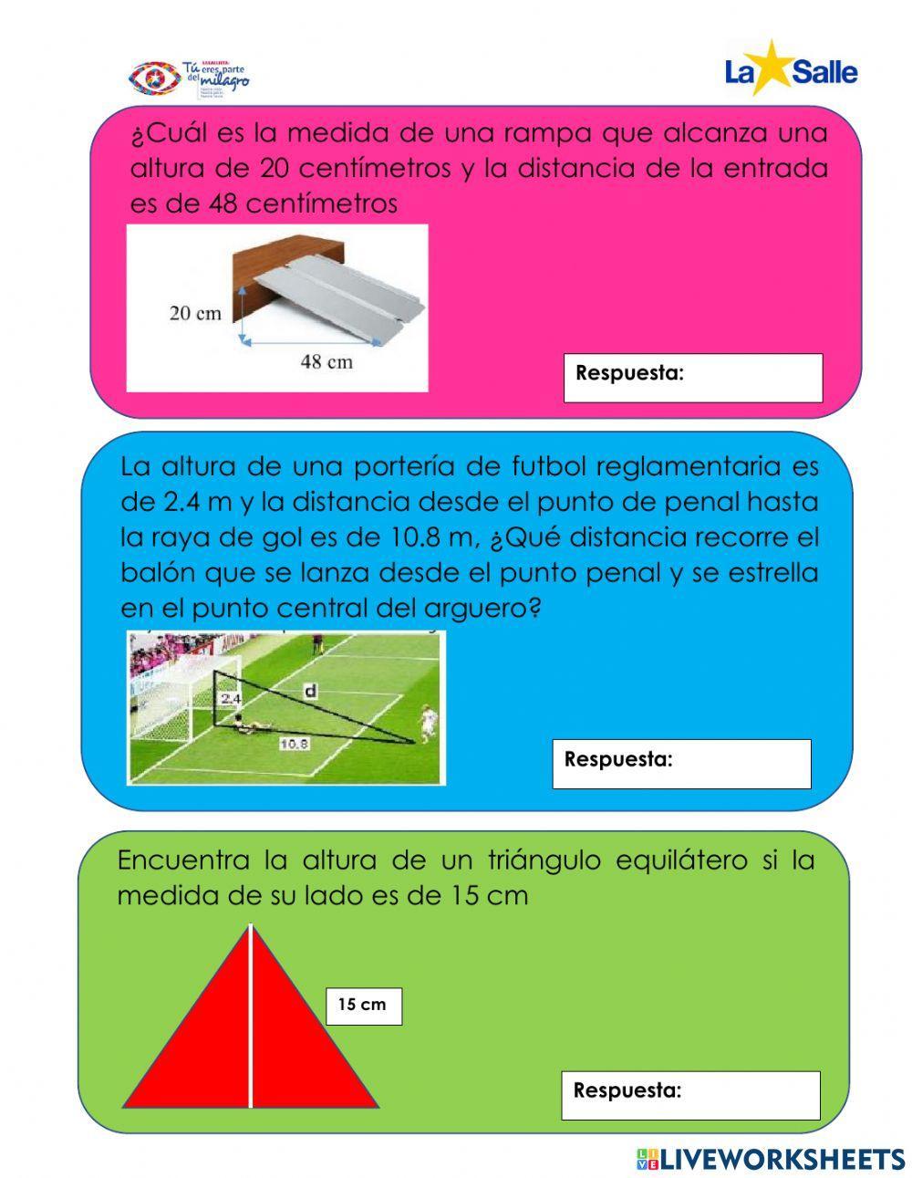 Problemas teorema de Pitágoras