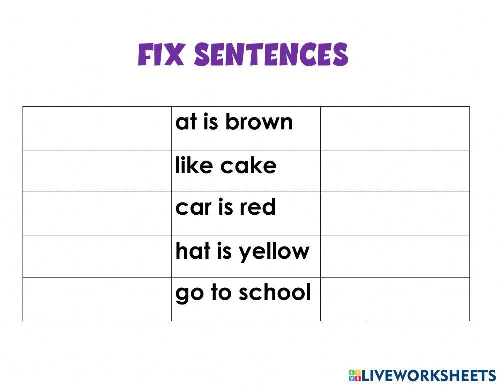 Complete sentences