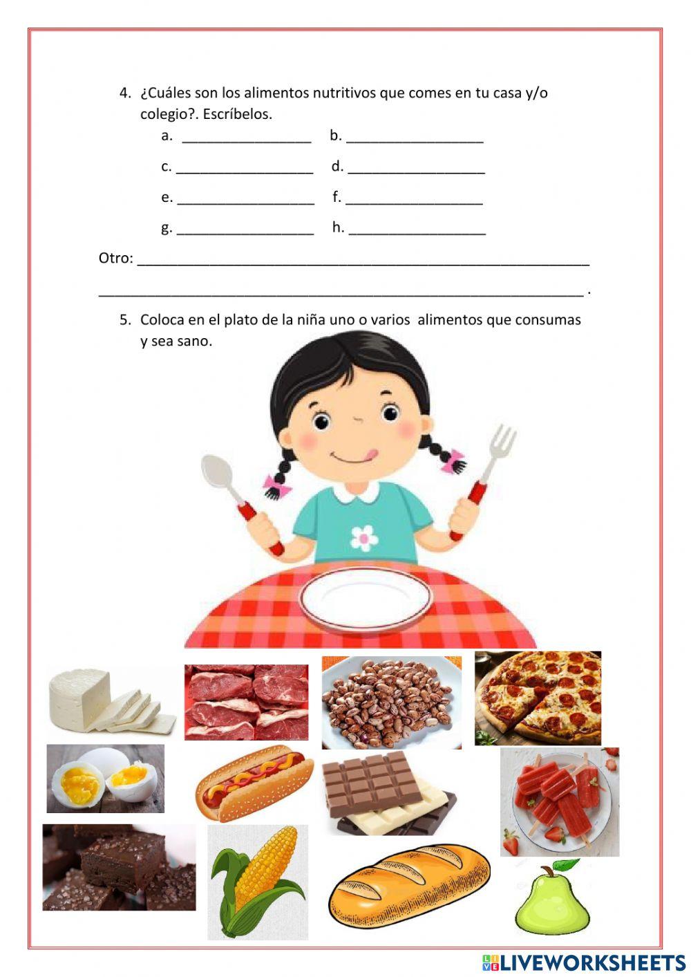 Alimentos nutritivos y no nutritivos.