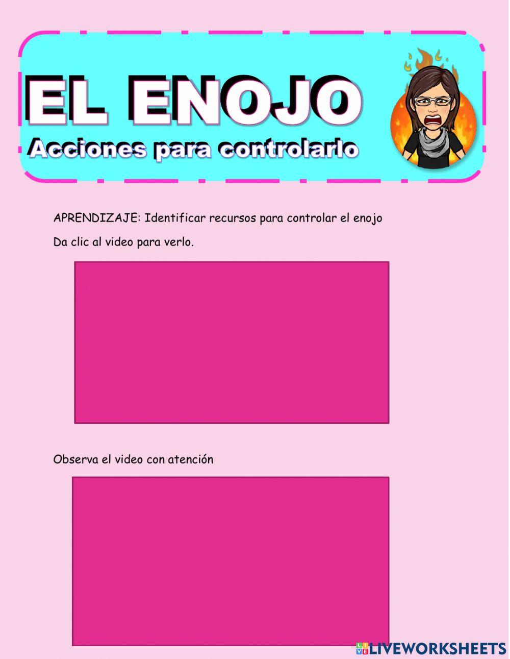 EL ENOJO, ACCIONES PARA CONTROLARLO