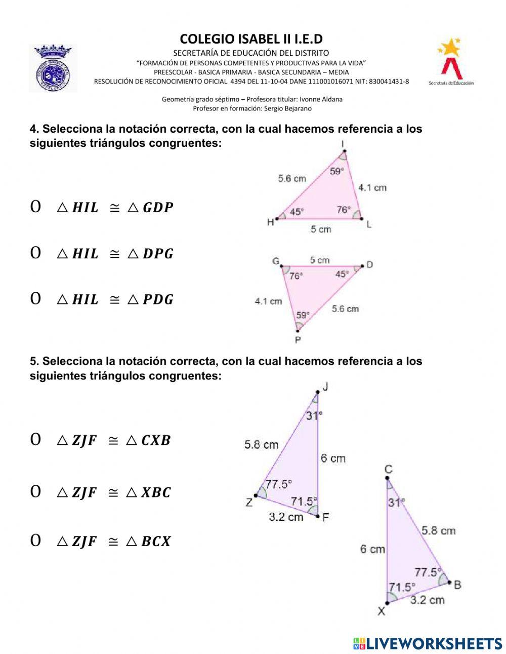 TRIÁNGULOS CONGRUENTES 702