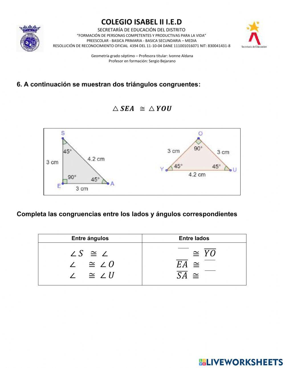 TRIÁNGULOS CONGRUENTES 702