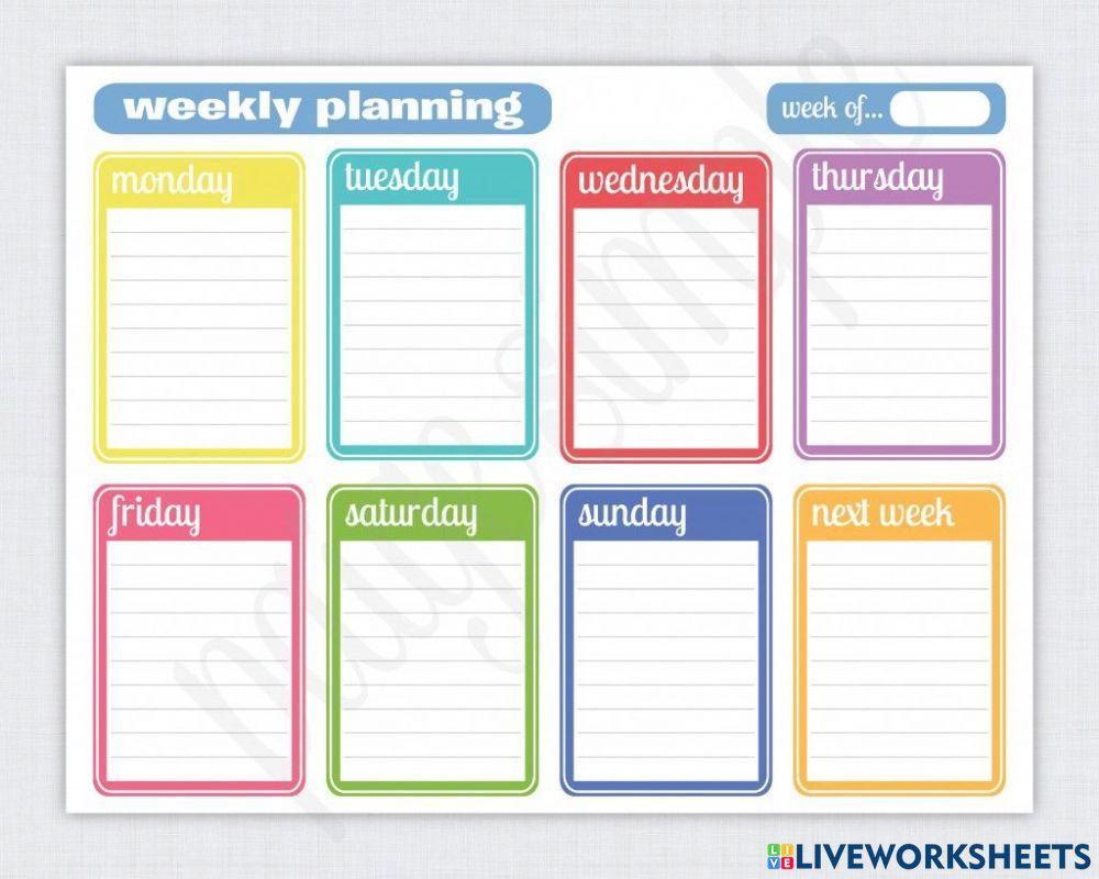 Weekly planner