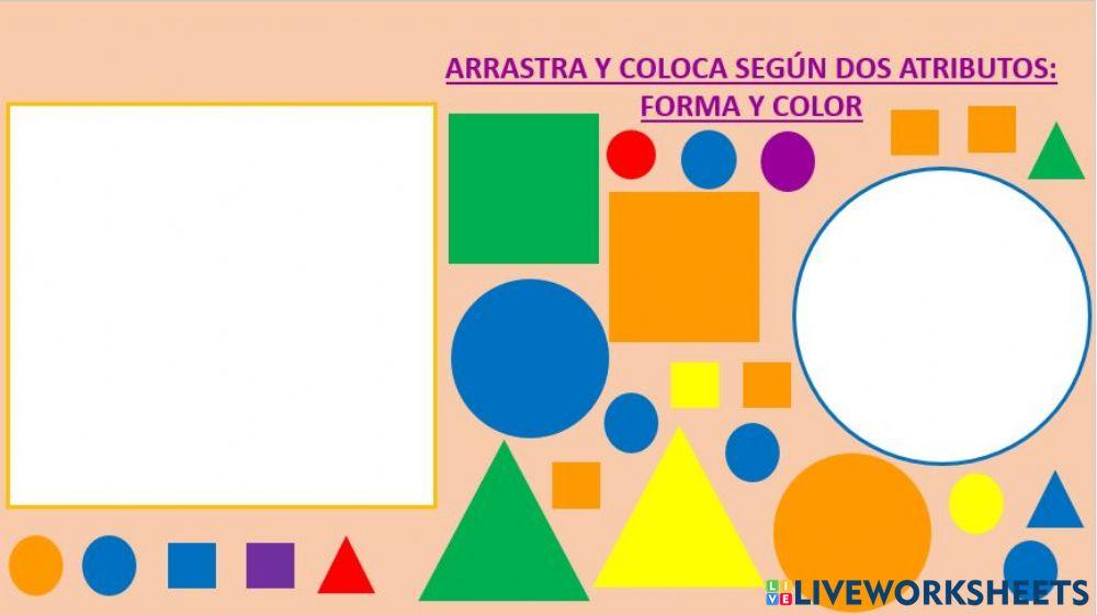 Clasificación según dos atributos:color y forma