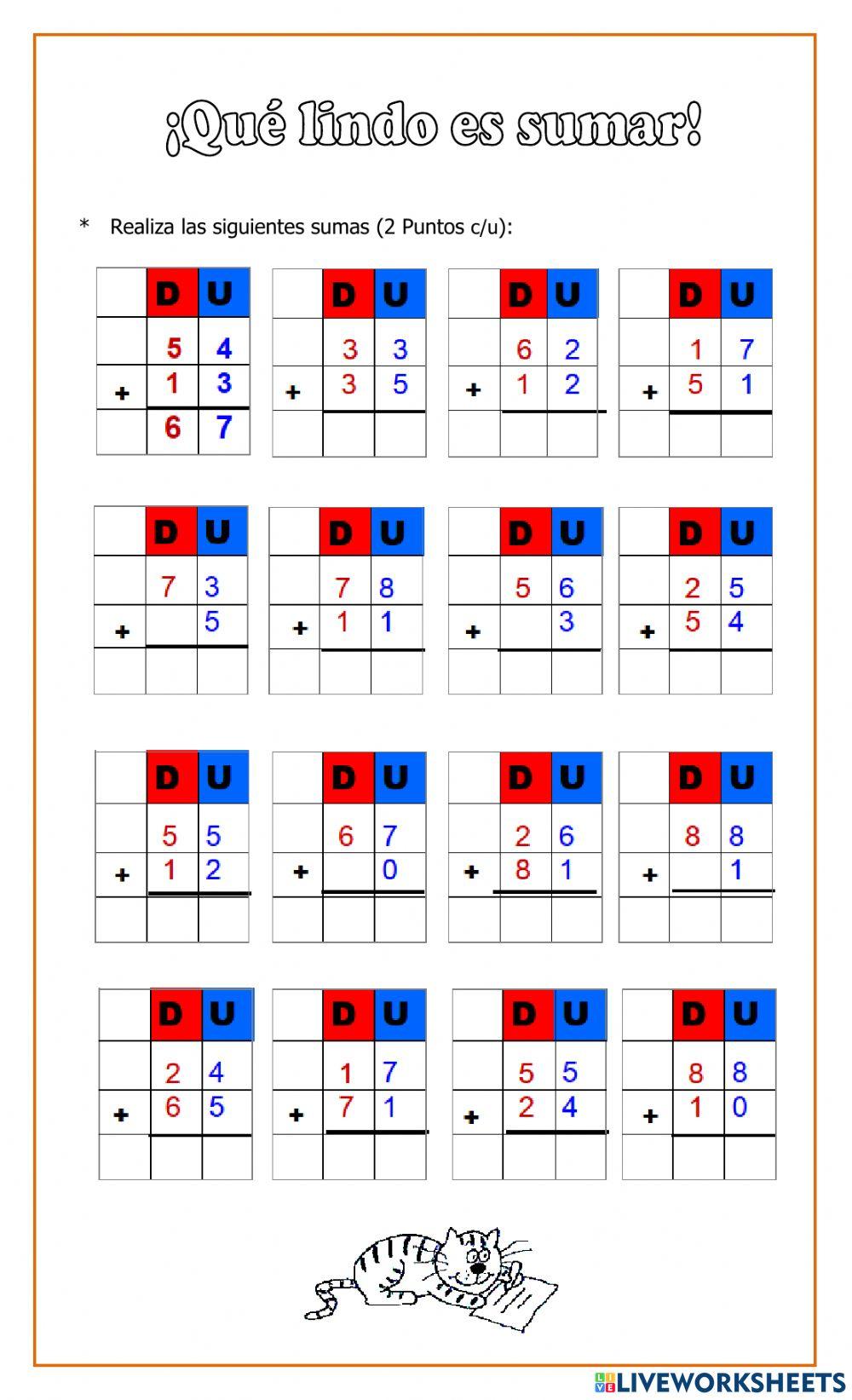 Evaluación de matemáticas. Unidad N°1